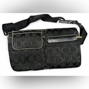 Elegant Black Canvas Belt Bag
